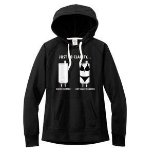 Funny Plumber Hot Water Heater Plumbing Dad Joke Women's Fleece Hoodie