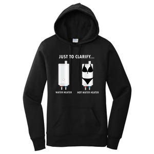 Funny Plumber Hot Water Heater Plumbing Dad Joke Women's Pullover Hoodie