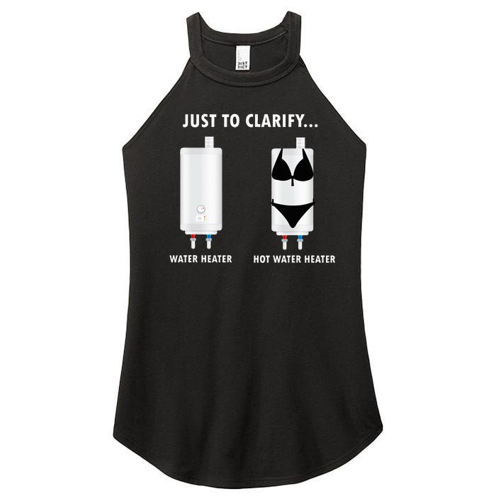 Funny Plumber Hot Water Heater Plumbing Dad Joke Women's Perfect Tri Rocker Tank