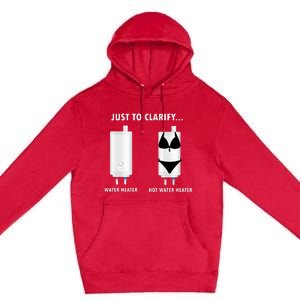 Funny Plumber Hot Water Heater Plumbing Dad Joke Premium Pullover Hoodie