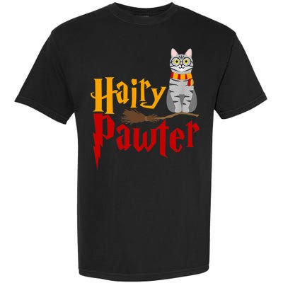 FUNNY Pun Hairy Pawter TShirt Wizard Gift For Cat Lovers Garment-Dyed Heavyweight T-Shirt