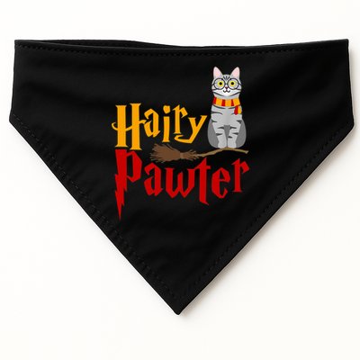 FUNNY Pun Hairy Pawter TShirt Wizard Gift For Cat Lovers USA-Made Doggie Bandana