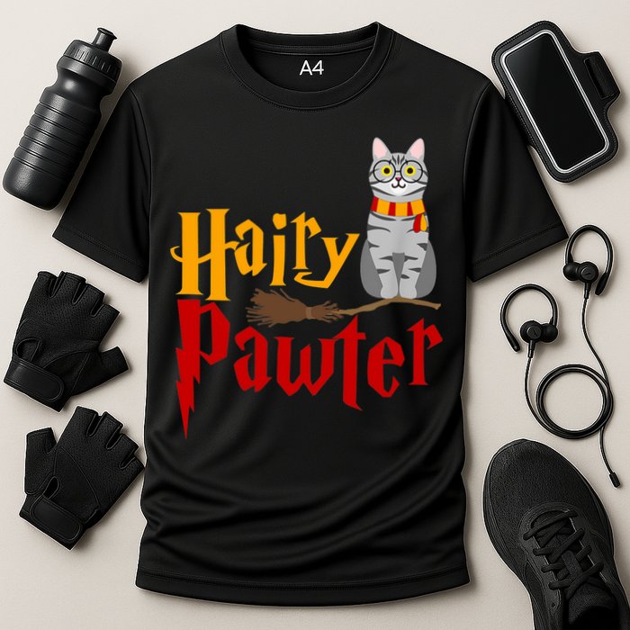 FUNNY Pun Hairy Pawter TShirt Wizard Gift For Cat Lovers Cooling Performance Crew T-Shirt