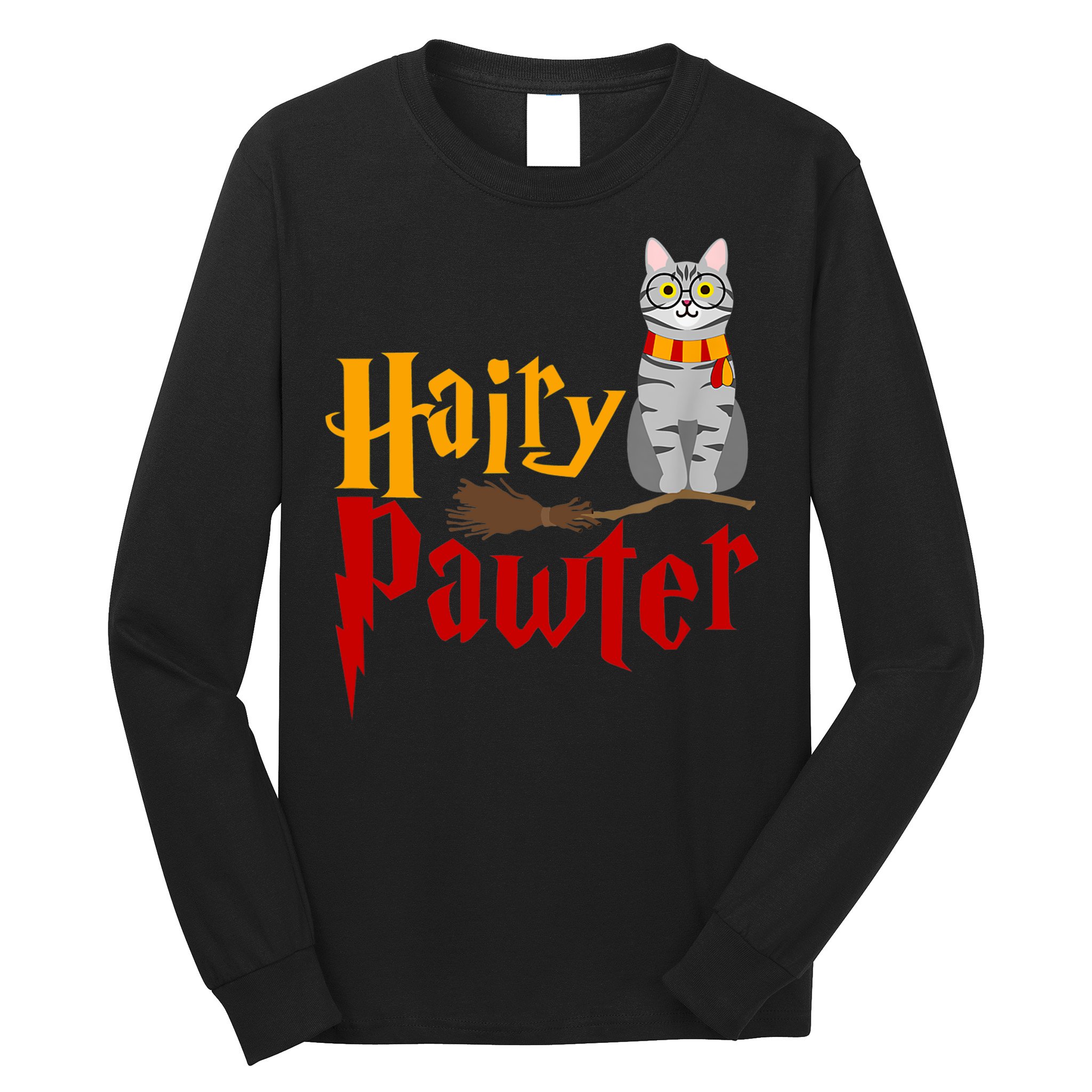 FUNNY Pun Hairy Pawter TShirt Wizard Gift For Cat Lovers Long Sleeve Shirt