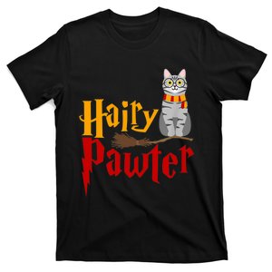 FUNNY Pun Hairy Pawter TShirt Wizard Gift For Cat Lovers T-Shirt