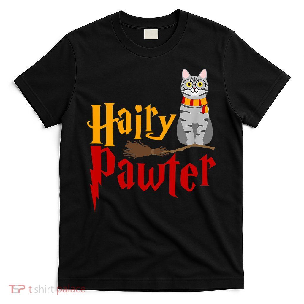 FUNNY Pun Hairy Pawter TShirt Wizard Gift For Cat Lovers T-Shirt