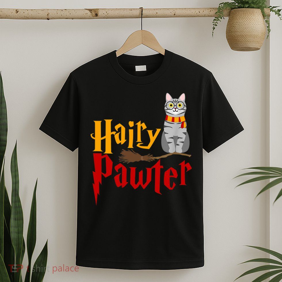 FUNNY Pun Hairy Pawter TShirt Wizard Gift For Cat Lovers T-Shirt