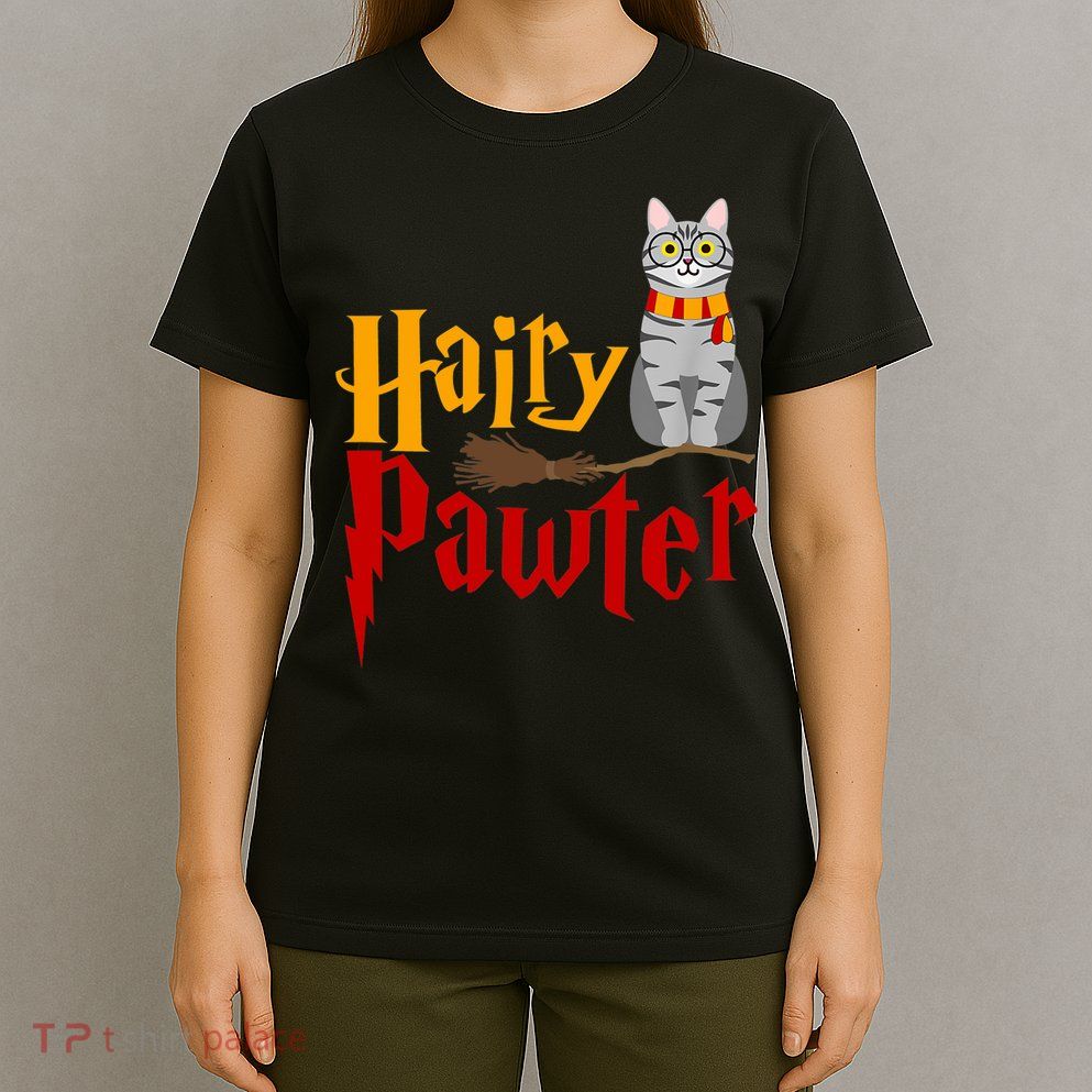 FUNNY Pun Hairy Pawter TShirt Wizard Gift For Cat Lovers T-Shirt