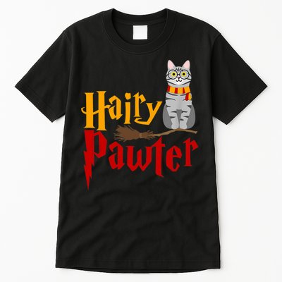 FUNNY Pun Hairy Pawter TShirt Wizard Gift For Cat Lovers Tall T-Shirt