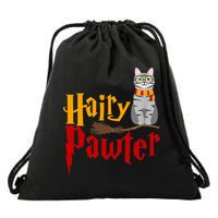 FUNNY Pun Hairy Pawter TShirt Wizard Gift For Cat Lovers Drawstring Bag