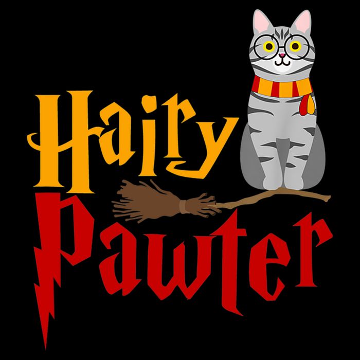 FUNNY Pun Hairy Pawter TShirt Wizard Gift For Cat Lovers Drawstring Bag