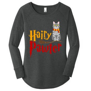 FUNNY Pun Hairy Pawter TShirt Wizard Gift For Cat Lovers Women's Perfect Tri Tunic Long Sleeve Shirt