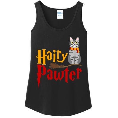 FUNNY Pun Hairy Pawter TShirt Wizard Gift For Cat Lovers Ladies Essential Tank