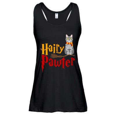 FUNNY Pun Hairy Pawter TShirt Wizard Gift For Cat Lovers Ladies Essential Flowy Tank