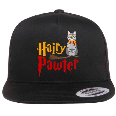FUNNY Pun Hairy Pawter TShirt Wizard Gift For Cat Lovers Flatbill Hat