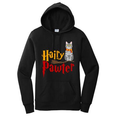 FUNNY Pun Hairy Pawter TShirt Wizard Gift For Cat Lovers Women's Pullover Hoodie