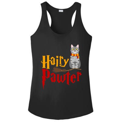 FUNNY Pun Hairy Pawter TShirt Wizard Gift For Cat Lovers Ladies PosiCharge Competitor Racerback Tank