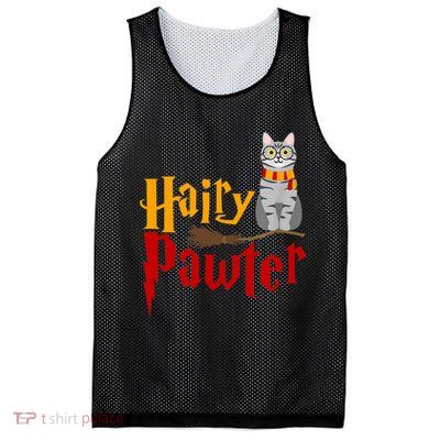 FUNNY Pun Hairy Pawter TShirt Wizard Gift For Cat Lovers Mesh Reversible Basketball Jersey Tank