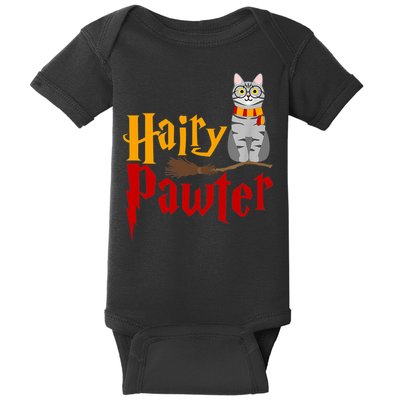 FUNNY Pun Hairy Pawter TShirt Wizard Gift For Cat Lovers Baby Bodysuit