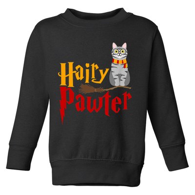 FUNNY Pun Hairy Pawter TShirt Wizard Gift For Cat Lovers Toddler Sweatshirt