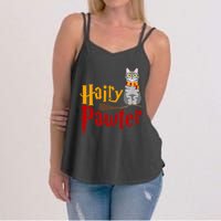 FUNNY Pun Hairy Pawter TShirt Wizard Gift For Cat Lovers Women's Strappy Tank