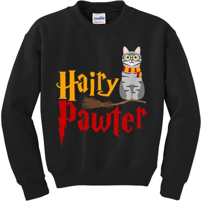 FUNNY Pun Hairy Pawter TShirt Wizard Gift For Cat Lovers Kids Sweatshirt