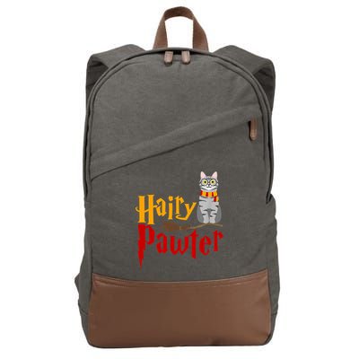 FUNNY Pun Hairy Pawter TShirt Wizard Gift For Cat Lovers Cotton Canvas Backpack