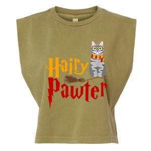 FUNNY Pun Hairy Pawter TShirt Wizard Gift For Cat Lovers Garment-Dyed Women's Muscle Tee