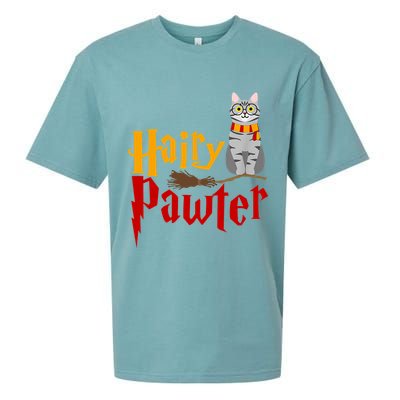 FUNNY Pun Hairy Pawter TShirt Wizard Gift For Cat Lovers Sueded Cloud Jersey T-Shirt