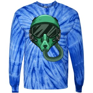 Fighter Pilot Helmet Aviator Headgear Sunglasses Gift Tie-Dye Long Sleeve Shirt