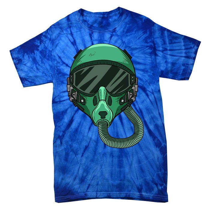 Fighter Pilot Helmet Aviator Headgear Sunglasses Gift Tie-Dye T-Shirt