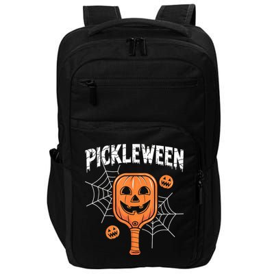 Funny Pickleween Halloween Pickleball Players Gift Impact Tech Backpack