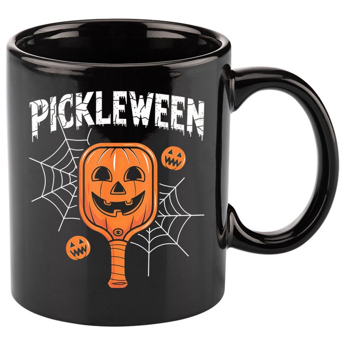 Funny Pickleween Halloween Pickleball Players Gift 11oz C Handle Ceramic Mug