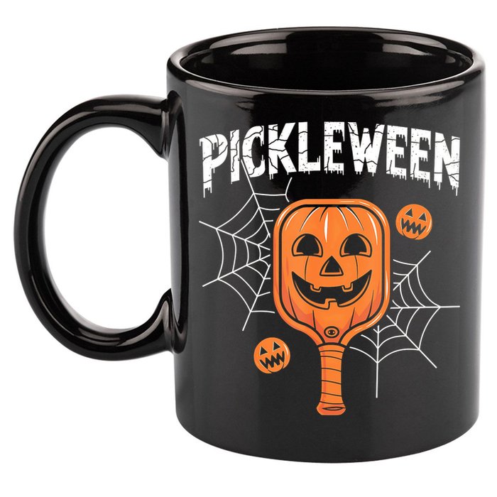 Funny Pickleween Halloween Pickleball Players Gift 11oz C Handle Ceramic Mug