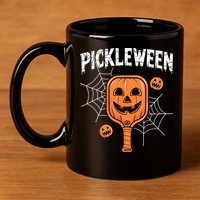 Funny Pickleween Halloween Pickleball Players Gift 11oz C Handle Ceramic Mug