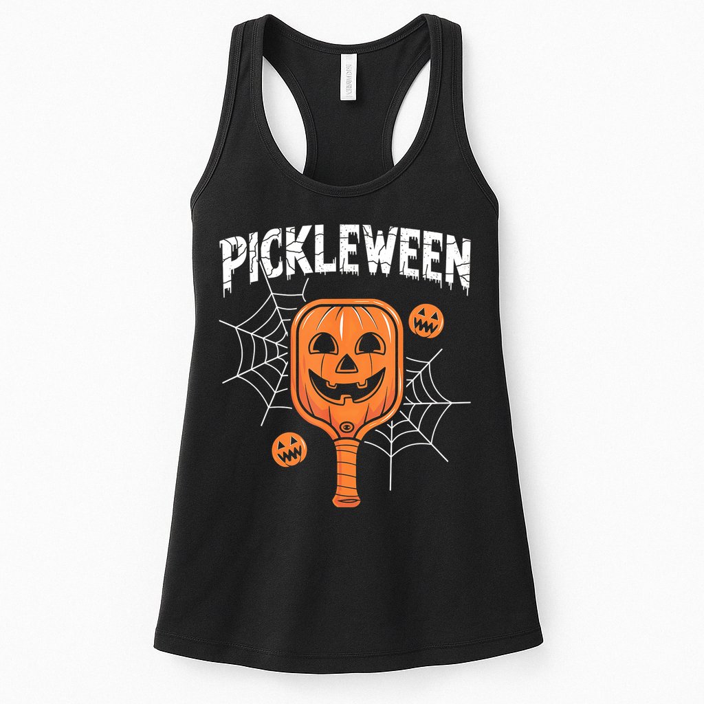 Funny Pickleween Halloween Pickleball Players Gift Womens Tank Top