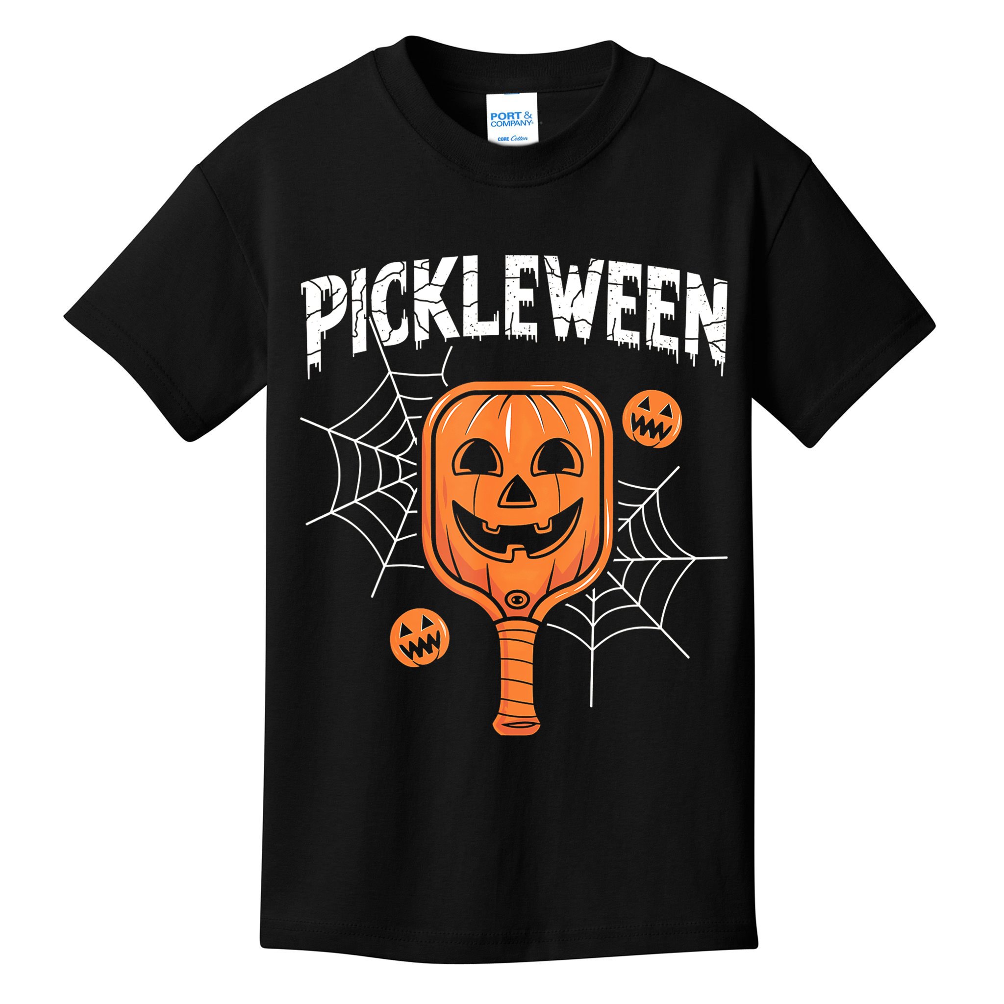 Funny Pickleween Halloween Pickleball Players Gift Kids T-Shirt