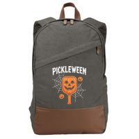 Funny Pickleween Halloween Pickleball Players Gift Cotton Canvas Backpack