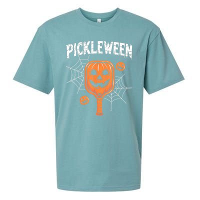 Funny Pickleween Halloween Pickleball Players Gift Sueded Cloud Jersey T-Shirt