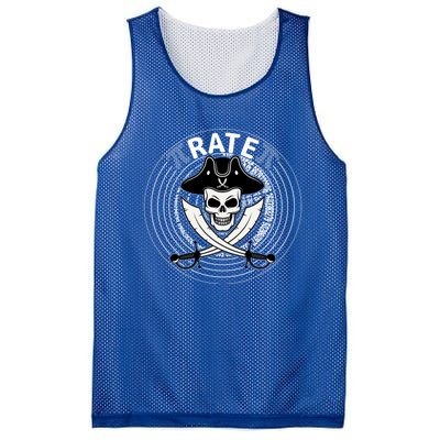 Funny Pigiftrate Happy Pi Day Math Pirate Pun Cool Gift Mesh Reversible Basketball Jersey Tank