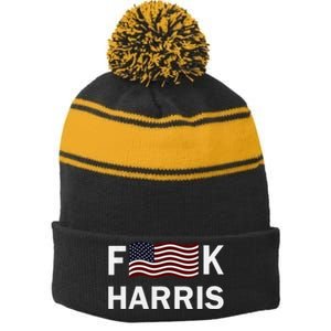 Fkh Political Humor F Kamala Harris Conservative Republican Stripe Pom Pom Beanie