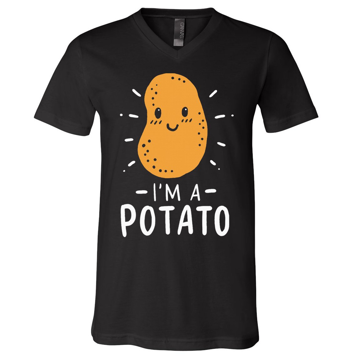 Funny Potato Halloween Costume Cute and Vegan Friendly V-Neck T-Shirt