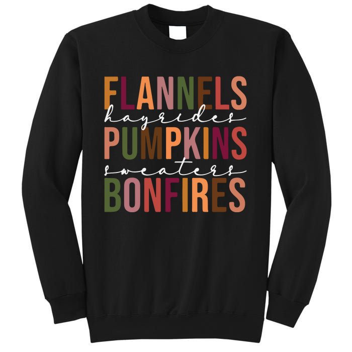 Flannels Pumpkins Hayrides Smores And Bonfires Sweatshirt