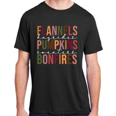 Flannels Pumpkins Hayrides Smores And Bonfires Adult ChromaSoft Performance T-Shirt