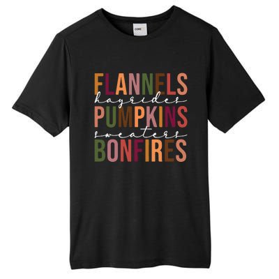 Flannels Pumpkins Hayrides Smores And Bonfires Tall Fusion ChromaSoft Performance T-Shirt