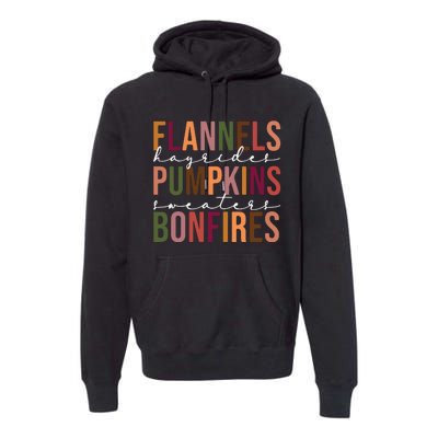 Flannels Pumpkins Hayrides Smores And Bonfires Premium Hoodie