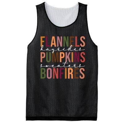 Flannels Pumpkins Hayrides Smores And Bonfires Mesh Reversible Basketball Jersey Tank