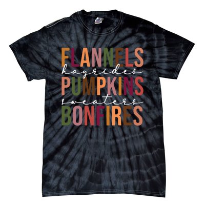 Flannels Pumpkins Hayrides Smores And Bonfires Tie-Dye T-Shirt