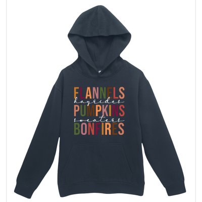 Flannels Pumpkins Hayrides Smores And Bonfires Urban Pullover Hoodie