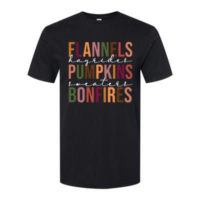 Flannels Pumpkins Hayrides Smores And Bonfires Softstyle CVC T-Shirt